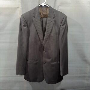 Vintage 90s Joseph & Feiss Men's Gray Pinstripe 2-Piece Suit 42R 34x31